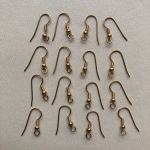 8 pair Shepherd Hook earring tops with bead. NEW.